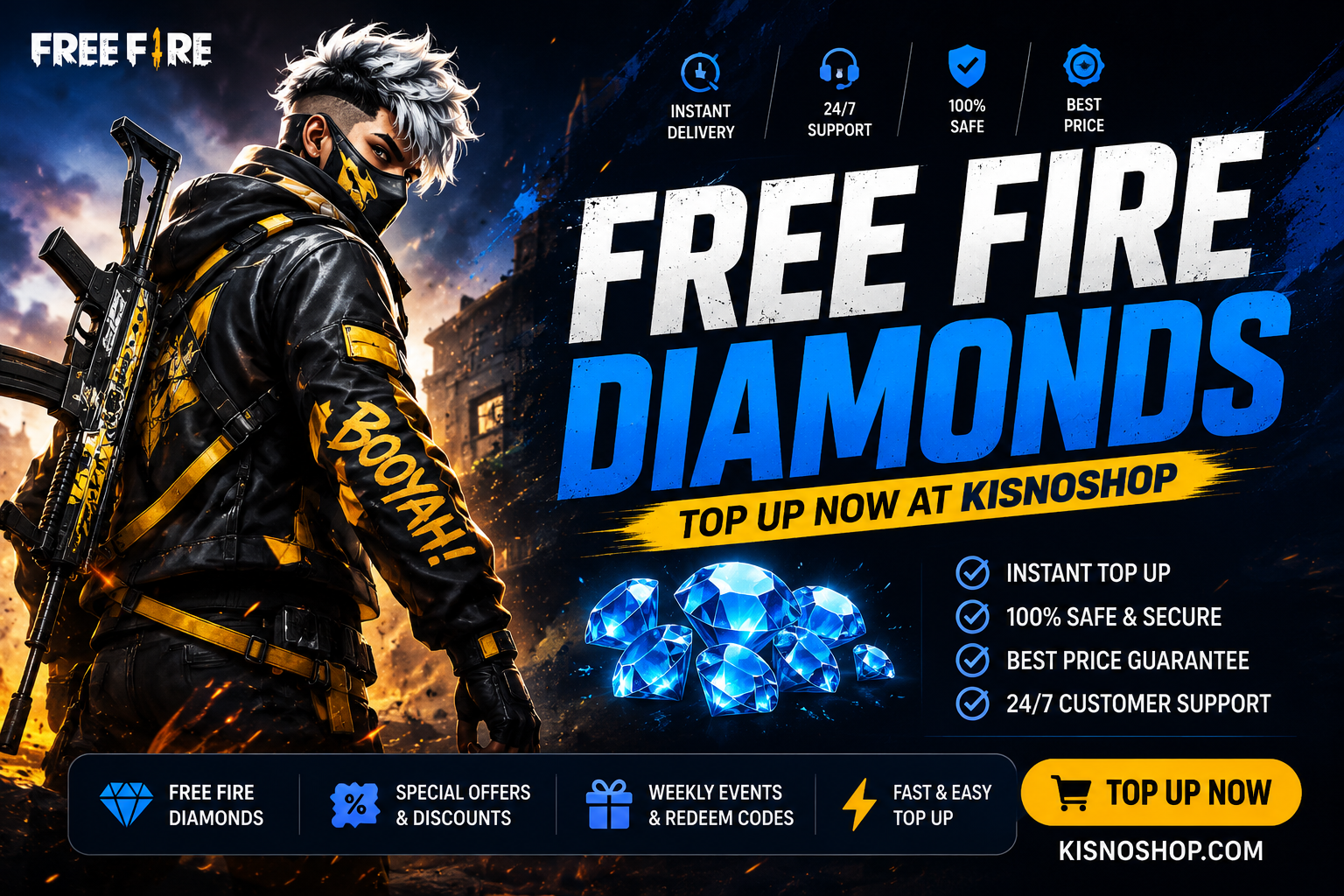 Free Fire Top Up Nepal – Buy Diamonds Instantly at KISNOSHOP